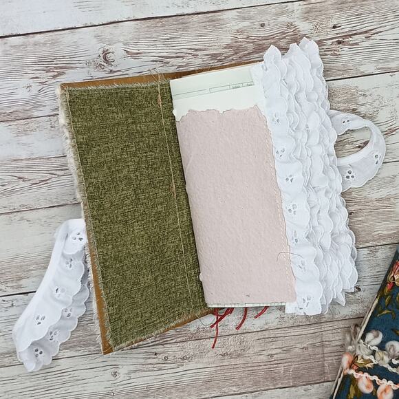 Small Red Floral Junk Journal, Handmade Recycled Journal, Chunky Junk Journal - Picture 16 of 16